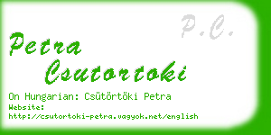 petra csutortoki business card