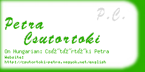 petra csutortoki business card